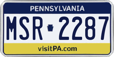 PA license plate MSR2287