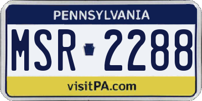 PA license plate MSR2288