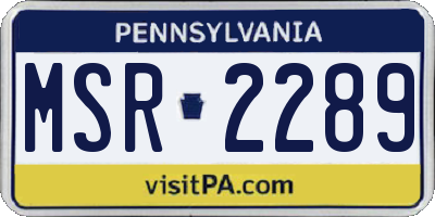 PA license plate MSR2289