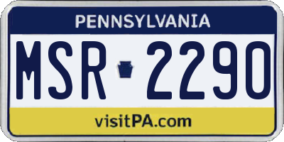 PA license plate MSR2290