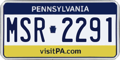 PA license plate MSR2291