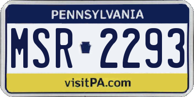 PA license plate MSR2293