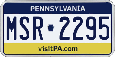 PA license plate MSR2295
