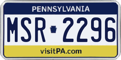 PA license plate MSR2296