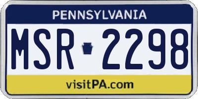 PA license plate MSR2298