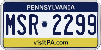 PA license plate MSR2299