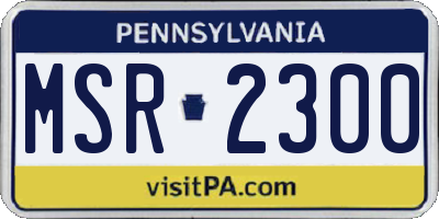PA license plate MSR2300