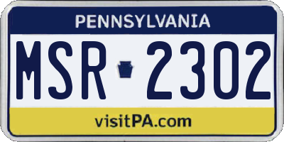 PA license plate MSR2302