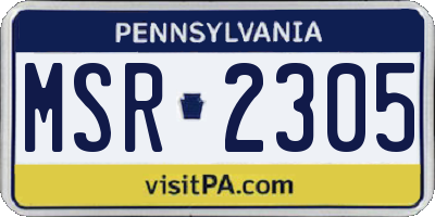 PA license plate MSR2305