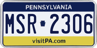 PA license plate MSR2306