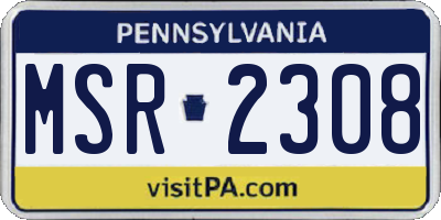 PA license plate MSR2308