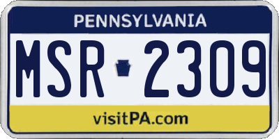 PA license plate MSR2309