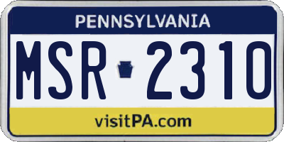 PA license plate MSR2310