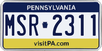 PA license plate MSR2311
