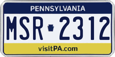 PA license plate MSR2312