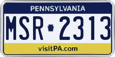 PA license plate MSR2313