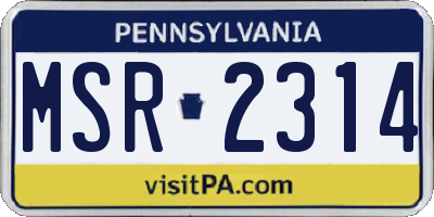PA license plate MSR2314