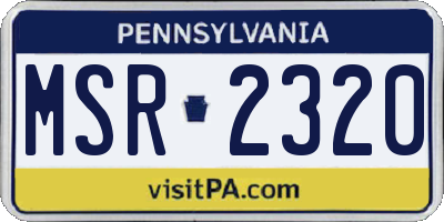 PA license plate MSR2320