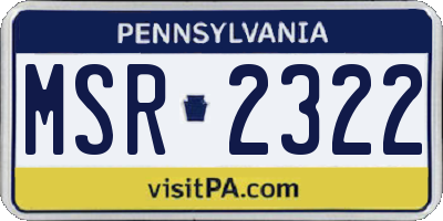 PA license plate MSR2322