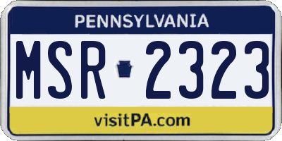 PA license plate MSR2323