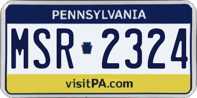 PA license plate MSR2324