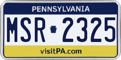 PA license plate MSR2325