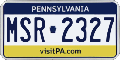 PA license plate MSR2327