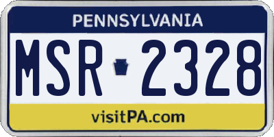 PA license plate MSR2328