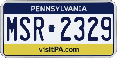 PA license plate MSR2329