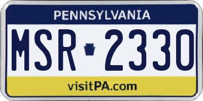 PA license plate MSR2330