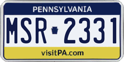 PA license plate MSR2331