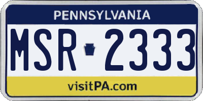 PA license plate MSR2333