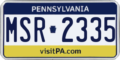 PA license plate MSR2335
