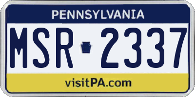 PA license plate MSR2337