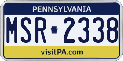 PA license plate MSR2338