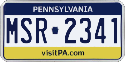 PA license plate MSR2341