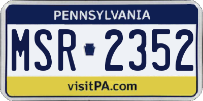 PA license plate MSR2352