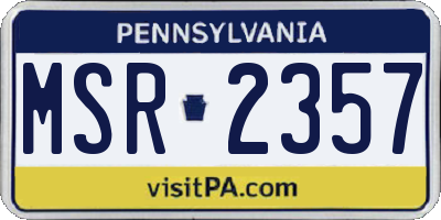 PA license plate MSR2357