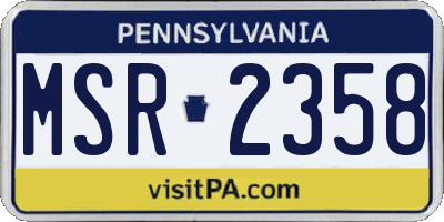 PA license plate MSR2358