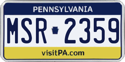 PA license plate MSR2359
