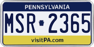 PA license plate MSR2365