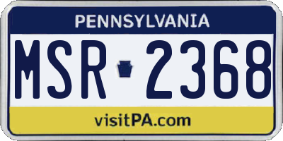 PA license plate MSR2368