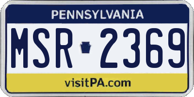 PA license plate MSR2369