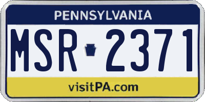 PA license plate MSR2371