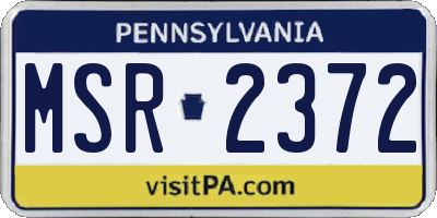 PA license plate MSR2372