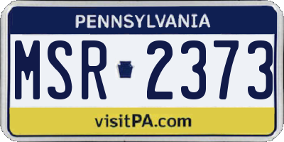 PA license plate MSR2373