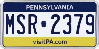 PA license plate MSR2379