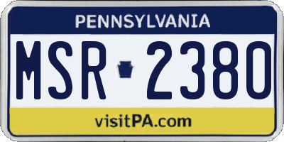 PA license plate MSR2380
