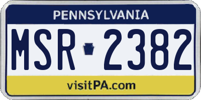 PA license plate MSR2382