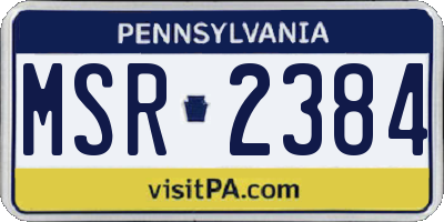 PA license plate MSR2384